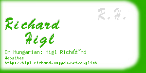 richard higl business card